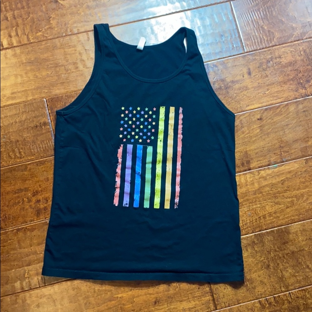 Rainbow American Flag Tank Top - Medium